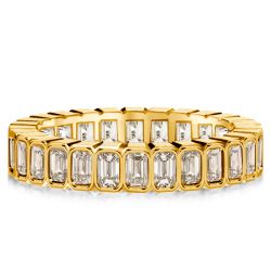 Italo Bezel Setting Emerald Cut Eternity Wedding Band