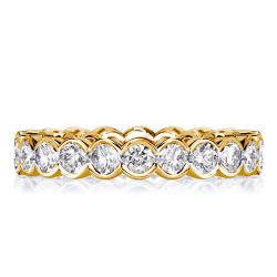 Italo Bezel Setting Round Cut Eternity Wedding Band For Women
