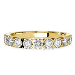 Italo 3 mm Half Eternity Wedding Band Sterling Silver Rings