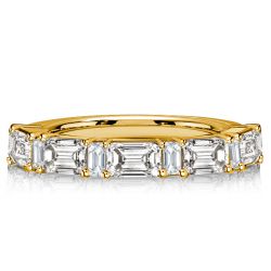 Italo Baguette & Emerald Cut Half Eternity Wedding Band