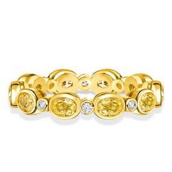 Italo Bezel Setting Yellow Topaz Eternity Ring Anniversary Band