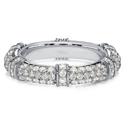Italo Round Cut Micro Pave Eternity Wedding Band Anniversary Rings