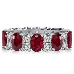 Italo Oval Cut Ruby Eternity Band For Women