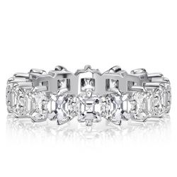 Italo Asscher Cut Eternity Wedding Band For Women