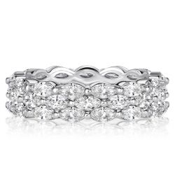 Italo Triple Row East West Marquise Cut Eternity Wedding Band