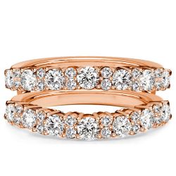 Italo White Sapphire Round Cut Ring Enhancer In Rose Gold