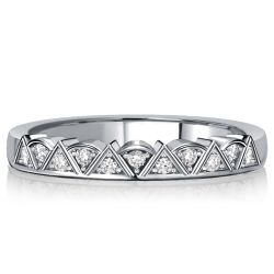 Italo Triangle Round Cut Half Eternity Wedding Band Wedding Rings