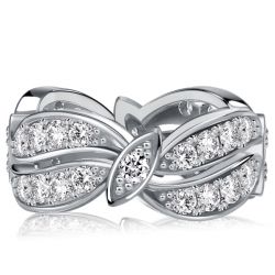 Italo Round Cut Vintage Eternity Band Bridal Wedding Rings
