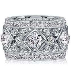 Italo Unique Round Cut Vintage Eternity Band Anniversary Rings