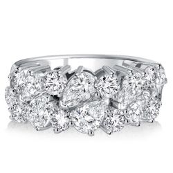 Italo Round & Pear Shaped Half Eternity Band Anniversary