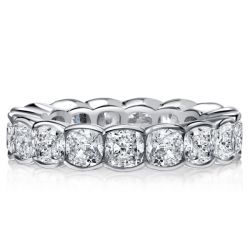 Italo Bezel Setting Cushion Cut Eternity Wedding Band