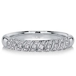 Italo Swirl White Sapphire Half Eternity Wedding Band