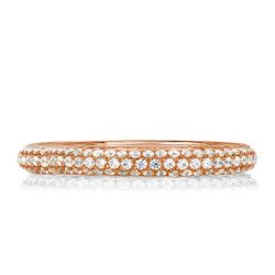 Italo Rose Gold Micro Pave White Sapphire Classic Band
