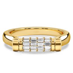 Italo Unique Baguette Cut Flip Ring Anniversary Band For Women