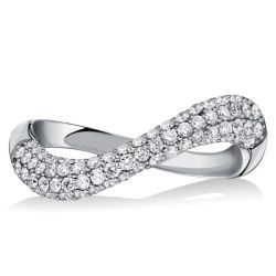 Italo Infinity White Sapphire Pave Anniversary Band