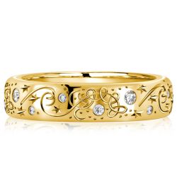 Italo Golden Vintage Round Cut Eternity Band Vintage Style Rings