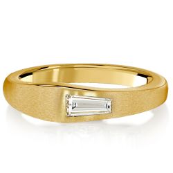 Italo Golden Tap Baguette Single Stone Wedding Band