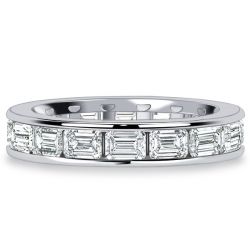 Italo 4.5 MM Channel Set Emerald Cut Eternity Wedding Band For Women