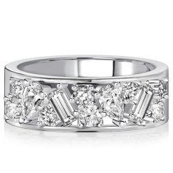 Italo Pear Shaped Baguette Cut Half Eternity Band Anniversarys
