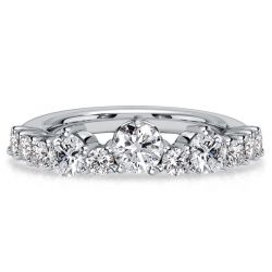 Italo Crown Round Cut Half Eternity Band For Women