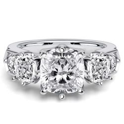 Italo Multi Prong 5 Stone Cushion Cut Half Eternity Band For Women