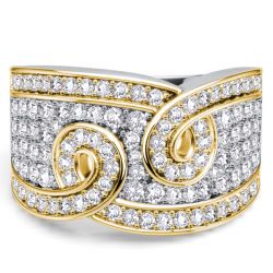 Italo Round Cut White Sapphire Anniversary Rings Wedding Band