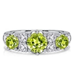 Italo Round Cut Peridot Filigree Wedding Band Peridot Ring