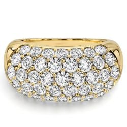 Italo Golden Micro Pave Half Eternity Band For Women Cocktail Rings