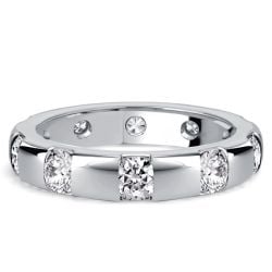 Italo Tension Round Cut Chunky Eternity Wedding Band For Women