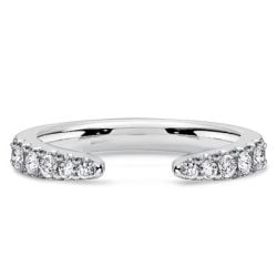 Italo Round Cut Open Point Stackable Wedding Band For Women