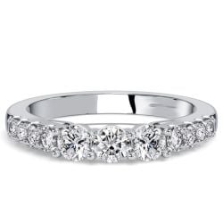 Italo Micro Pave Side Stone Wedding Band For Women Matching Wedding Bands