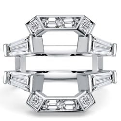 Italo Ractangle Tap Baguette Ring Guard Enhancer Wedding Band For Women