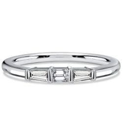 Italo Three Stone Baguette Wedding Band For Women Matching Wedding Bands