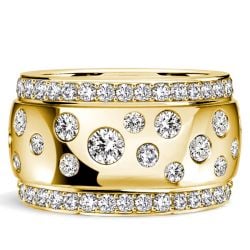 Italo Multi Row Flush Set Waterfall White Sapphire Eternity Band For Women