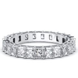 Italo Radiant Cut White Sapphire Eternity Wedding Band For Women