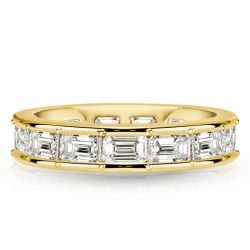 Italo Golden Channel Set Baguette Cut Eternity Wedding Band For Women