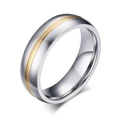 Men Two Tone Wedding Band