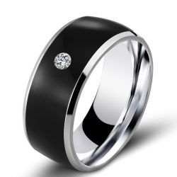 Classic Two Tone Stainless Steel Men's Wedding Band
