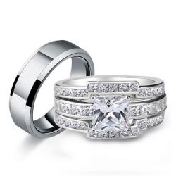 Princess Cut Engagement Ring Set