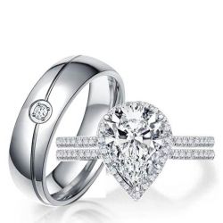 Halo Pear Wedding Set