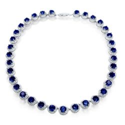 Sapphire Halo Necklace