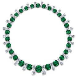 Cushion Cut Emerald Necklace