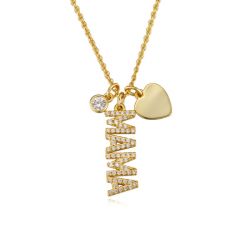 Golden Round Cut  Pendant Necklace For Mom
