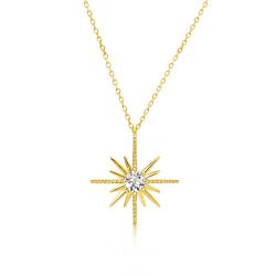Golden Moon & Stars Pendant Necklace