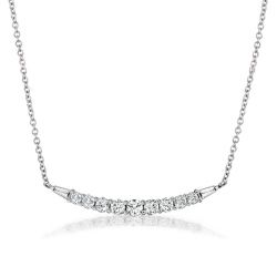 Italo Round & Baguette Cut White Sapphire Pendant Necklace