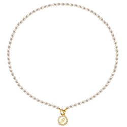 Pearl Round Pendant Initial Personalized Necklace For Women