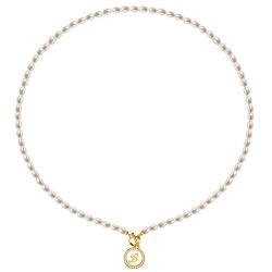 Pearl Round Pendant Initial Personalized Necklace For Women