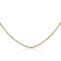Italo Half Linear Baguette White Sapphire Tennis Necklace
