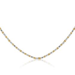 Italo Created White Sapphire Tennis Necklace Baguette Sterling Silver Tennis Necklace