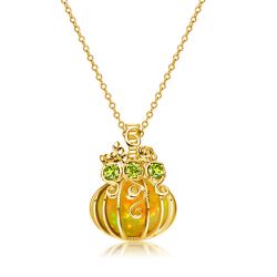 Halloween Pumpkin Necklace Pumpkin Opal Pendant Opal Jewelry